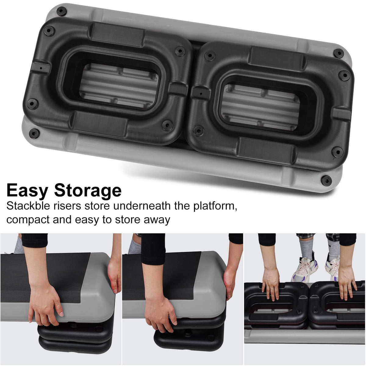Adjustable Aerobic Stepper with 4 Risers Y10530