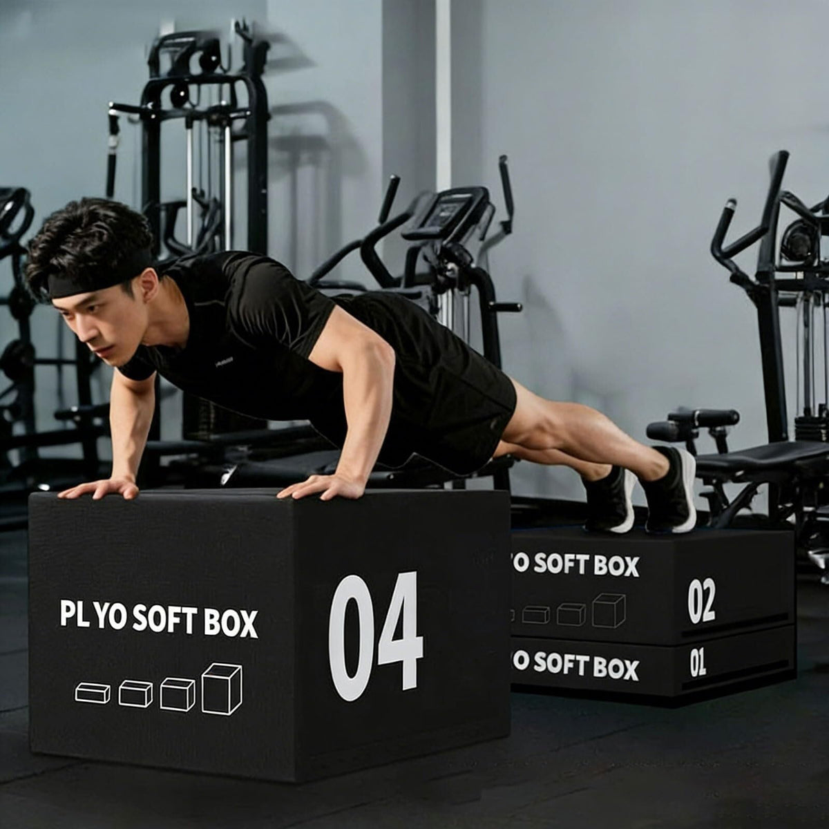 4-in-1 Foam Jumping Exercise Box Non-slip PU Leather Cover X27004