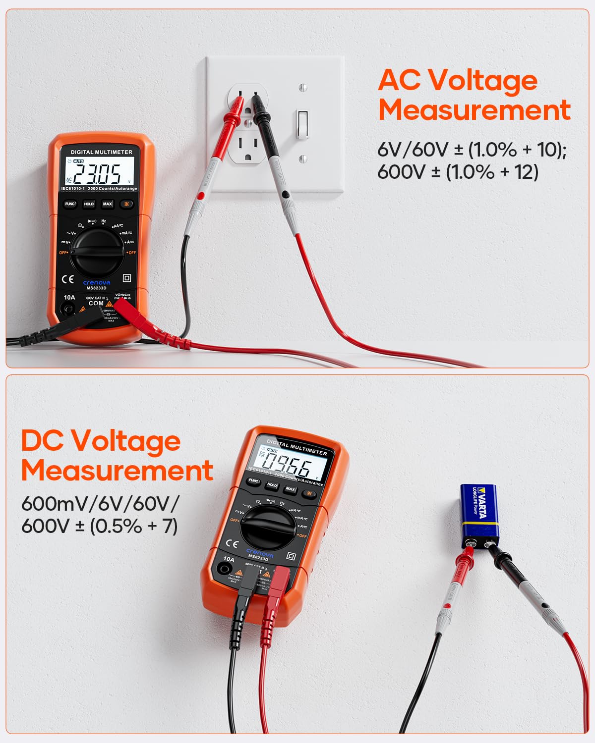 Auto-Ranging Multimeter TRMS 6000 Counts U18198