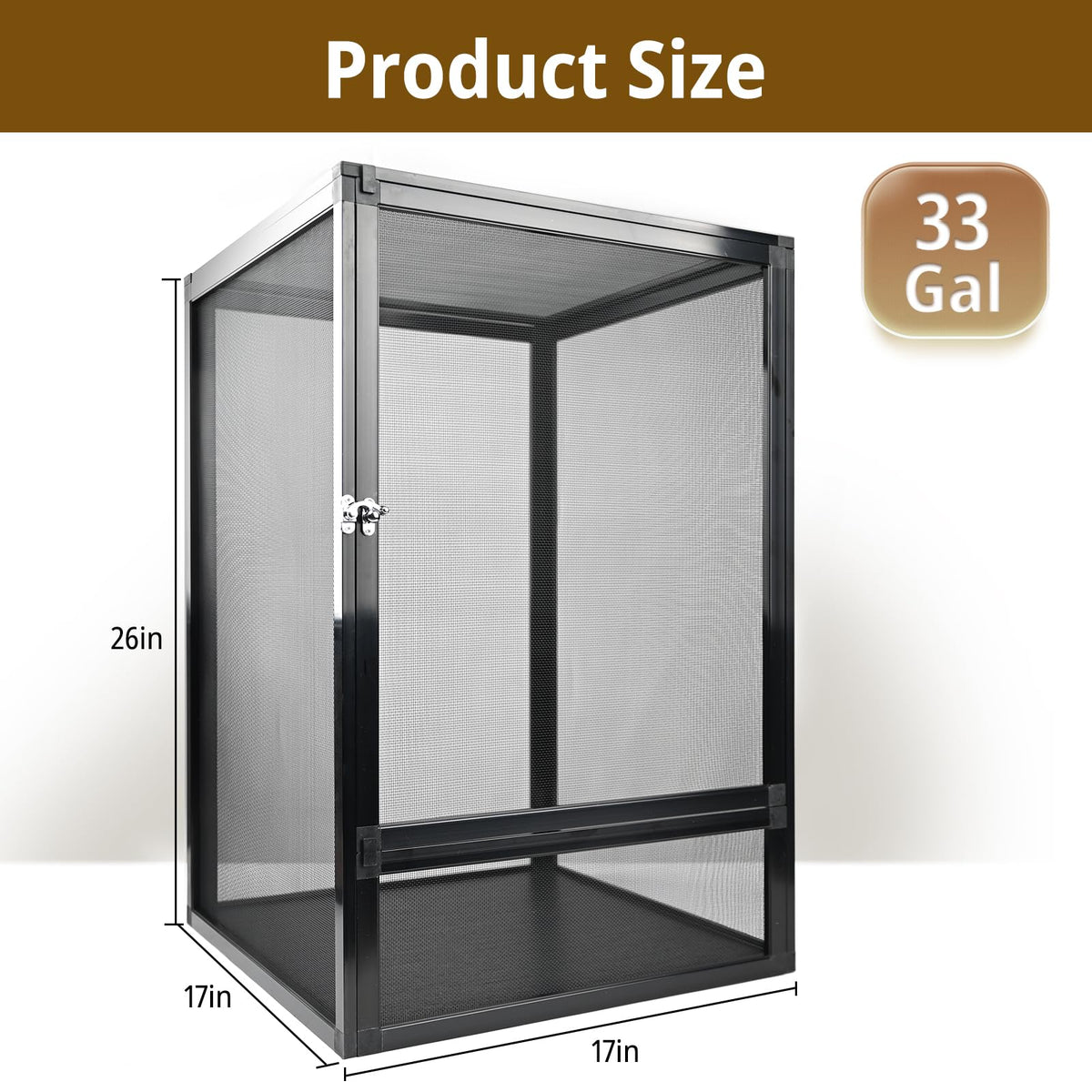 33 Gallon Open-Air Mesh Reptile Terrarium Cage G568885
