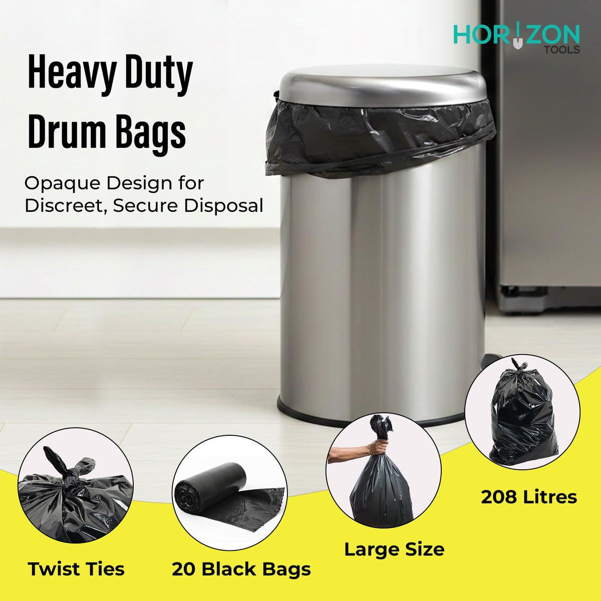 42 Gallon 3 Mil Black Heavy-Duty Trash Bags D235273