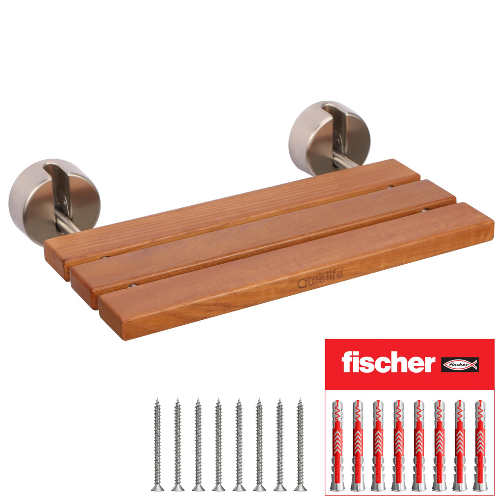 20" Teak Folding Shower Seat Wall Mount M7661