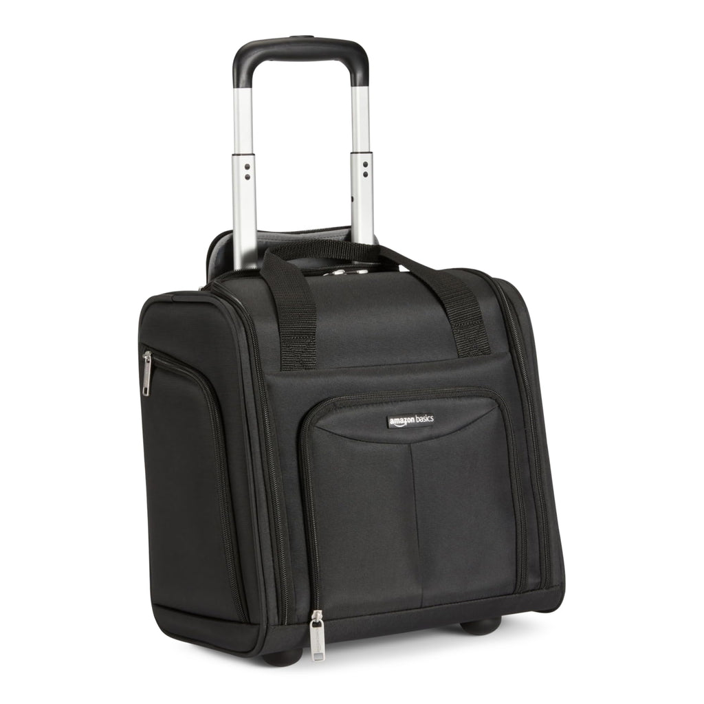 Underseat Carry-On Luggage with Wheels and Handle, 14" Rolling Travel Bag, Black X334913