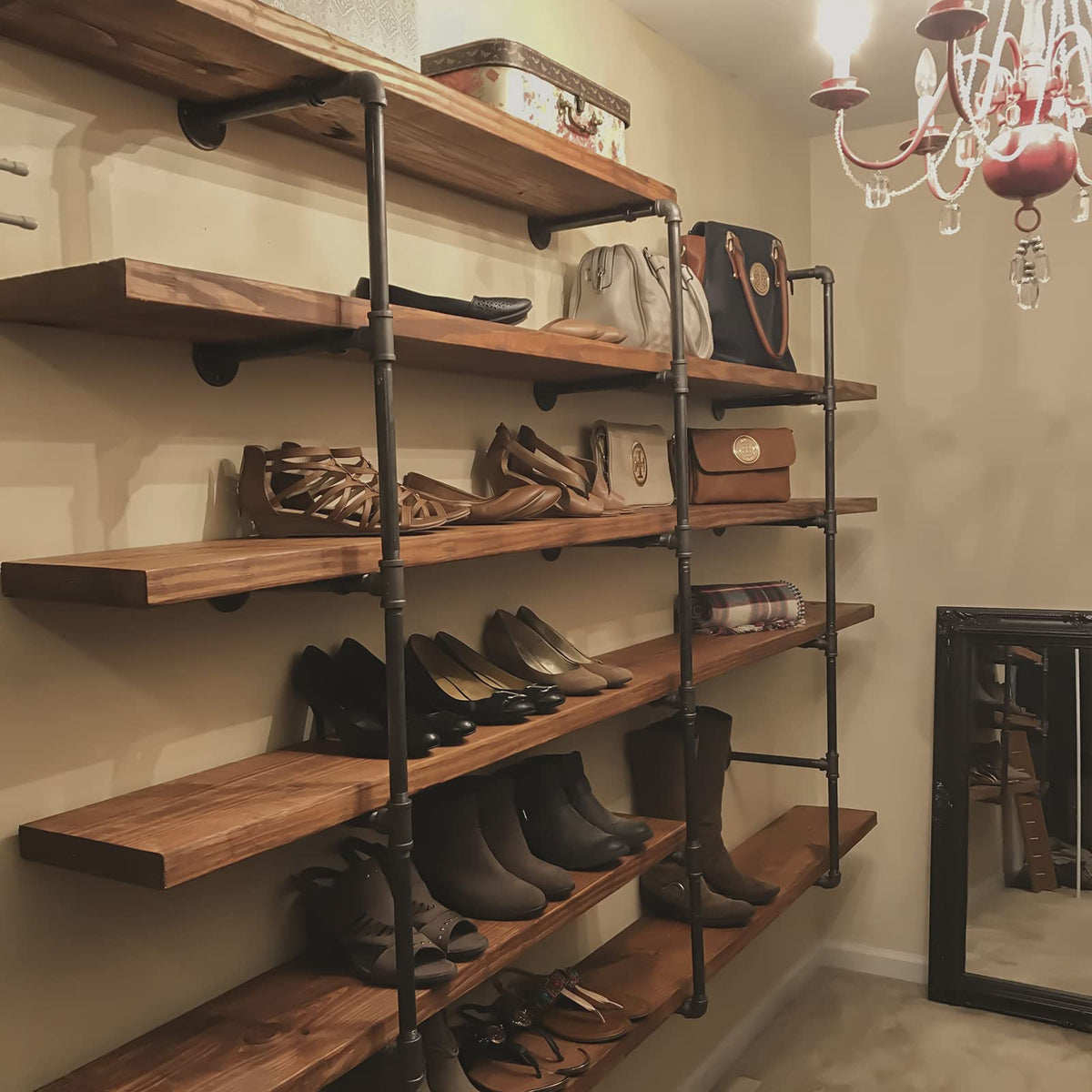 Industrial Iron Pipe 5-Tier Shelves Z80495