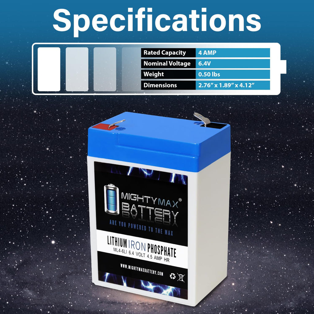 6V 4.5AH Lithium Replacement Battery J42342
