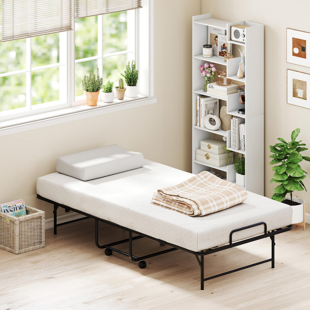 Twin Folding Bed with Memory Foam Mattress H157