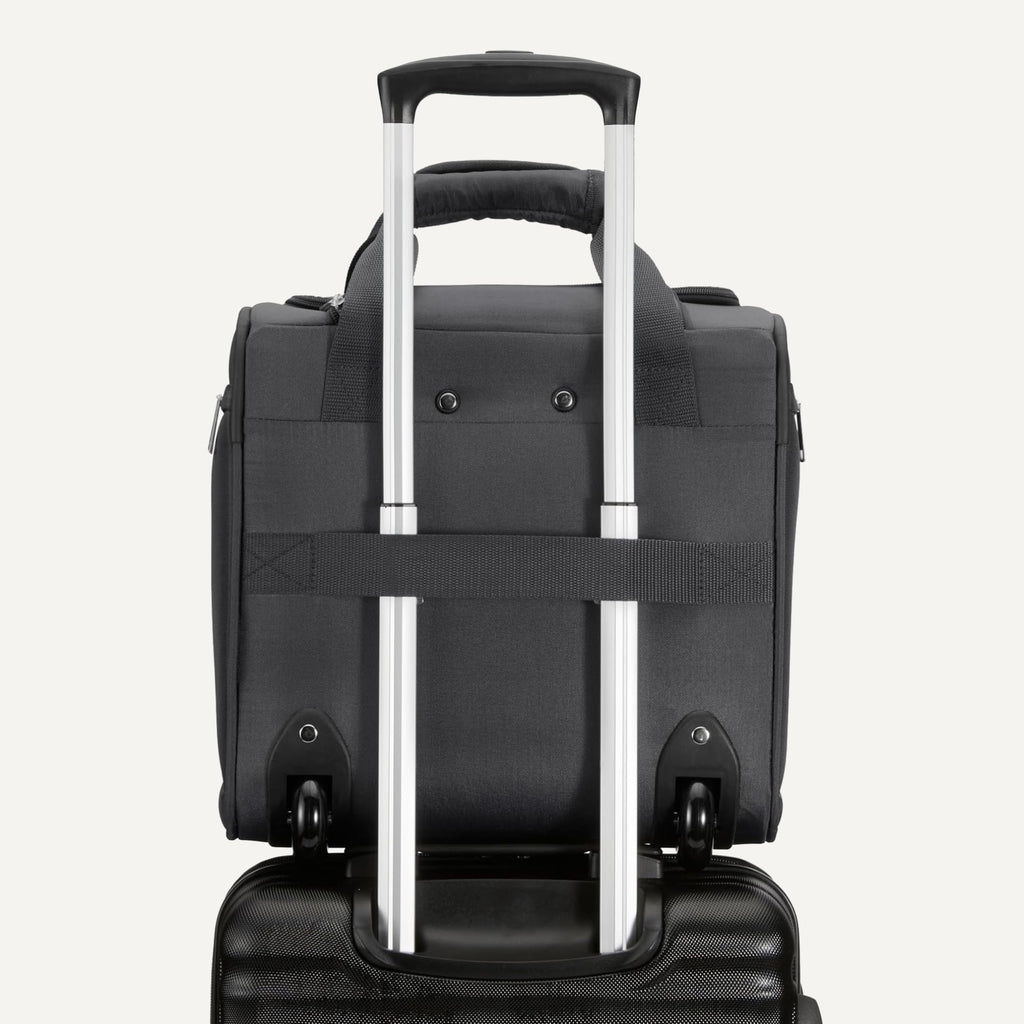 Underseat Carry-On Luggage with Wheels and Handle, 14" Rolling Travel Bag, Black X334913