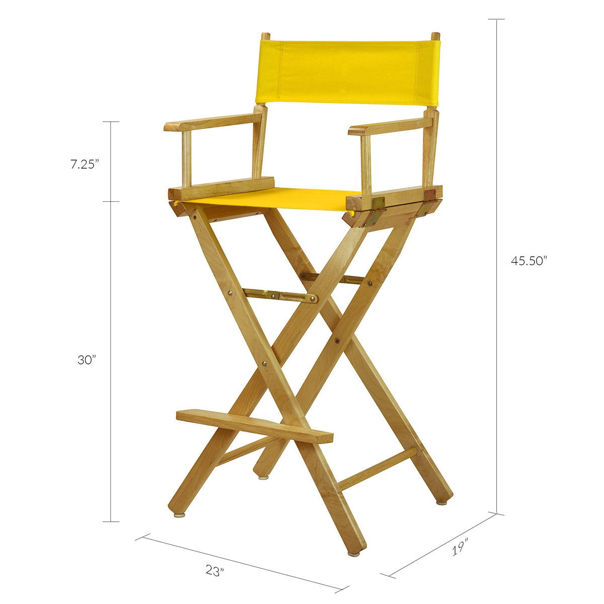 Bar Height Natural Frame Gold Canvas Director Chair J8999