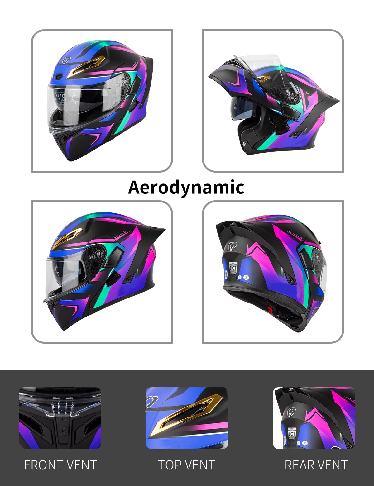 Bluetooth Modular Full-face Motorcycle Helmet F318