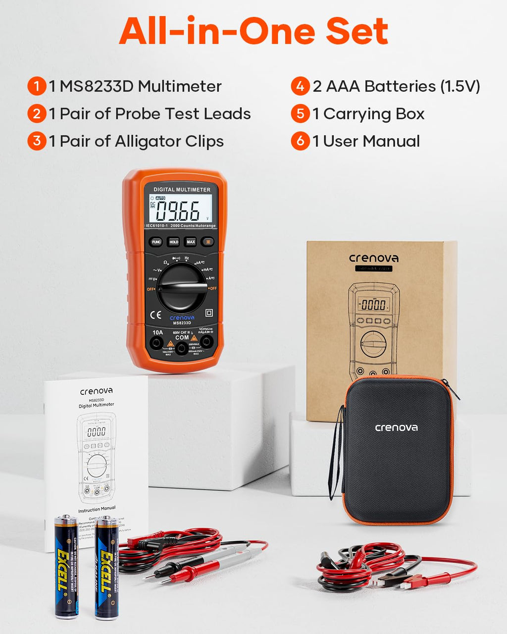 Auto-Ranging Multimeter TRMS 6000 Counts U18198