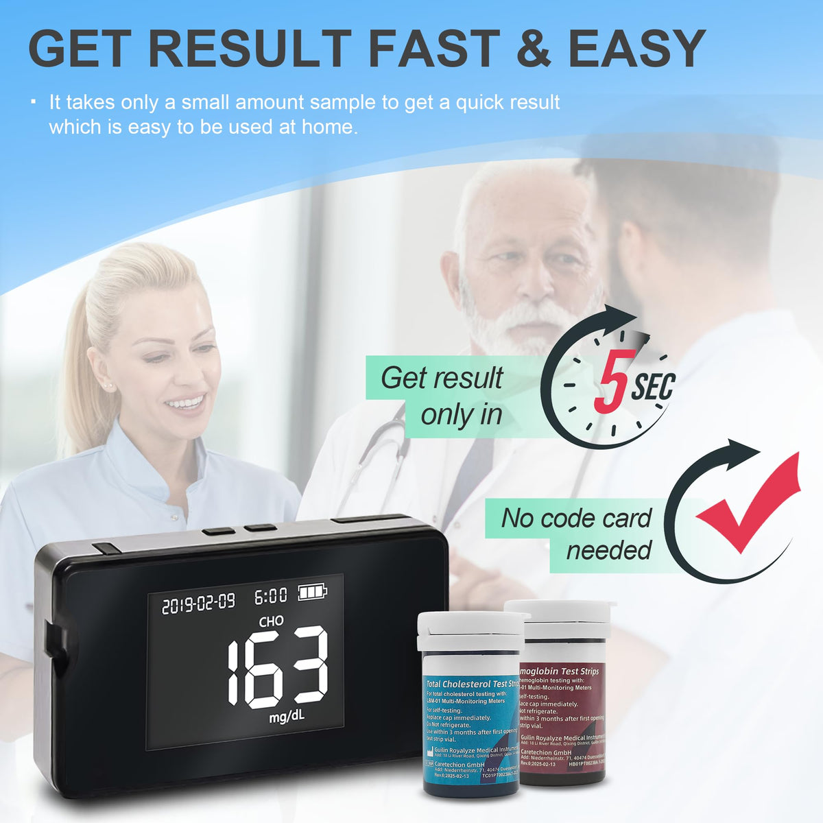 Hemoglobin Test Meter with 25 Test Strips Y253291