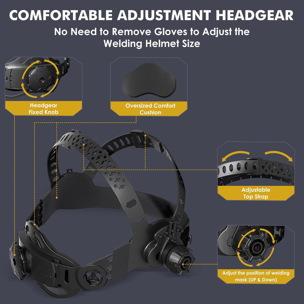 Auto Darkening Welding Helmet True Color Large Viewing Solar Wide Shade 4/5-13 A811