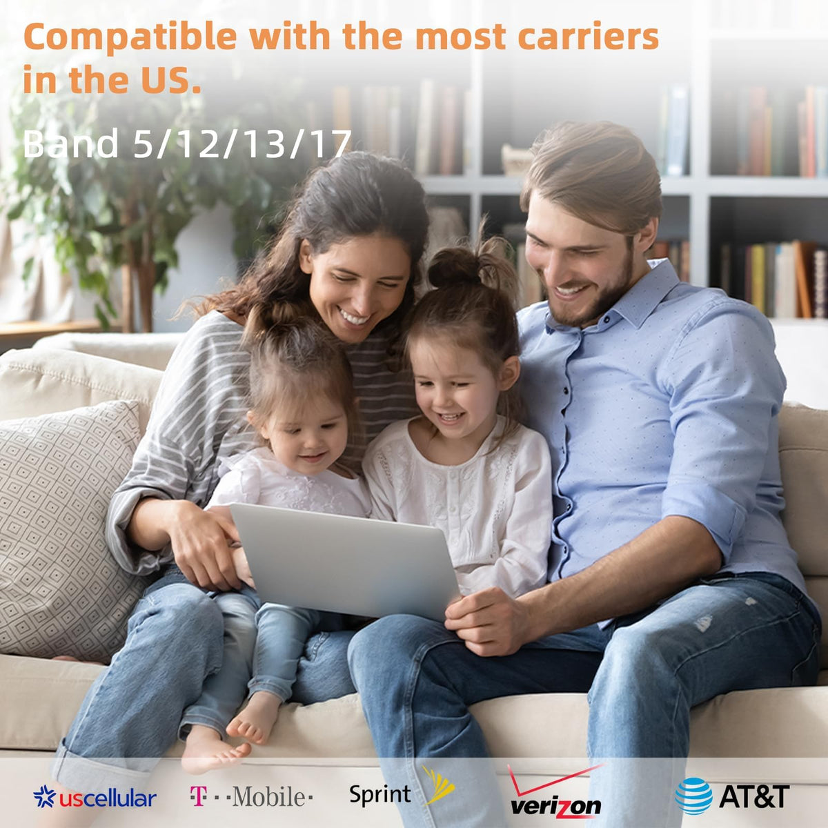 Cell Phone Signal Booster for Home Up to 2,500 sq ft Band 5/12/13/17 Q4461