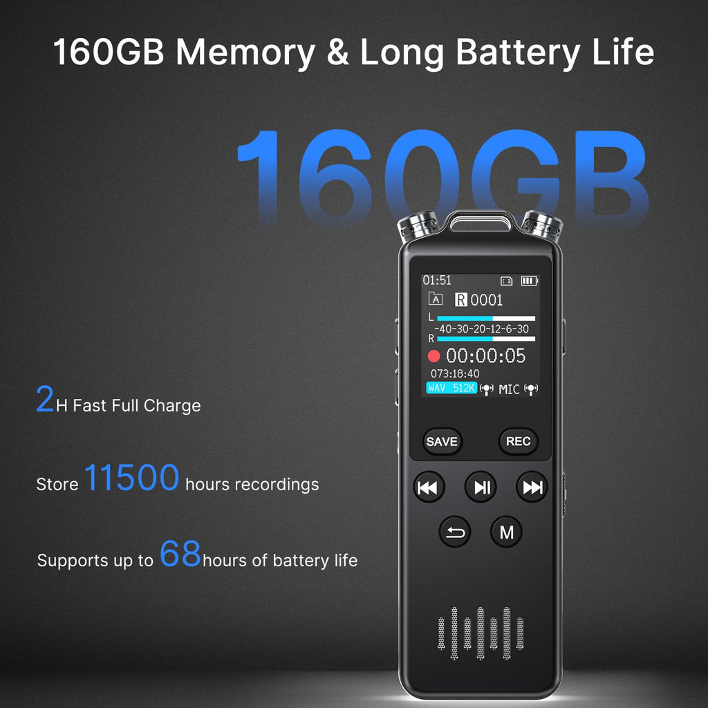 160GB Voice Recorder with Playback Z703