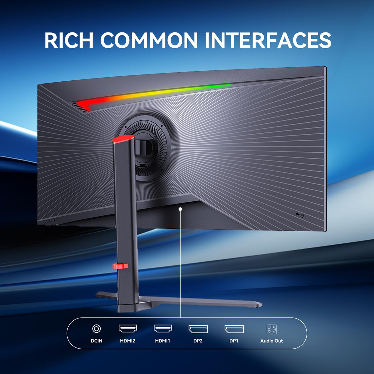 34 Inch Curved Ultrawide Gaming Monitor 21:9 WQHD 165Hz Q74896