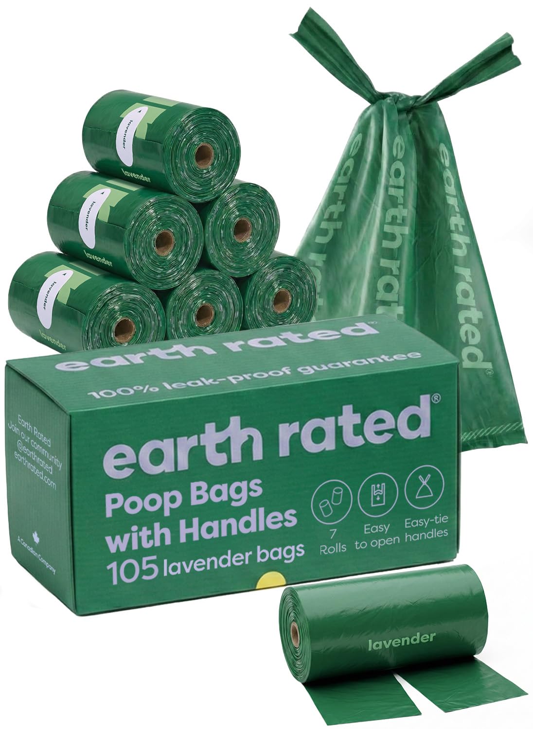 Dog Poop Bags 105 Easy Tie Handle Lavender M43817