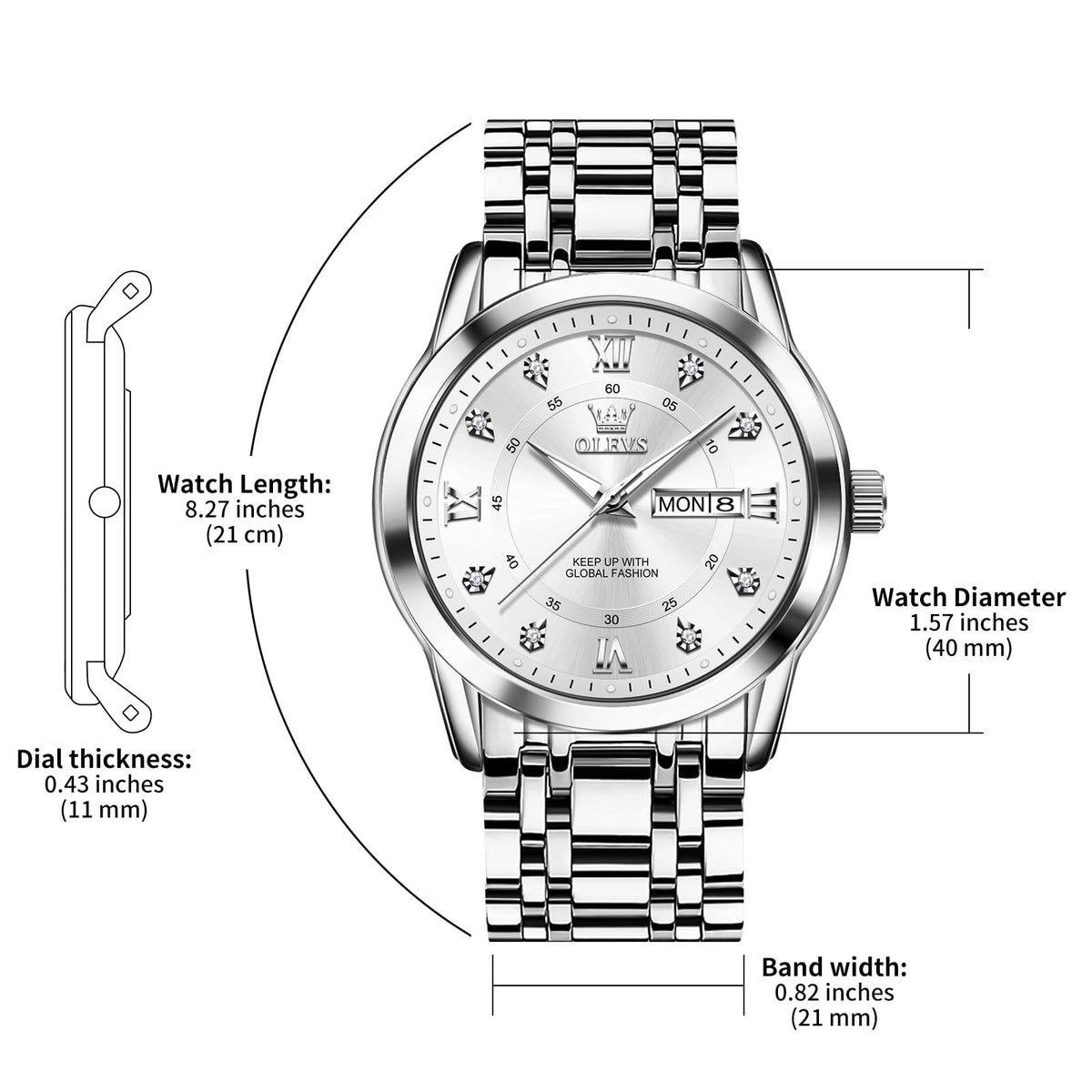 Waterproof Stainless Steel Quartz Dress Watch M308007