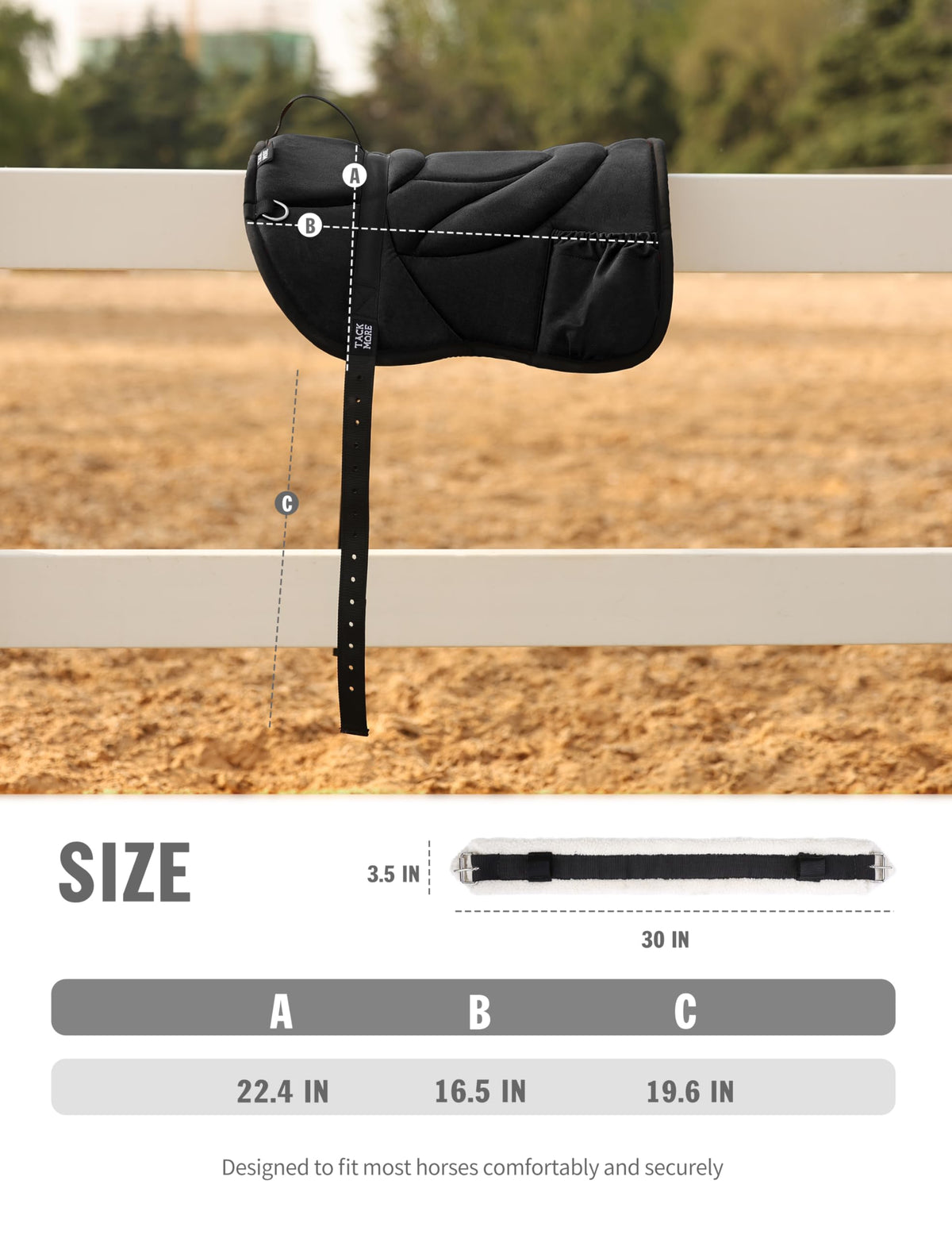 Western Bareback Pad with Girth M868271