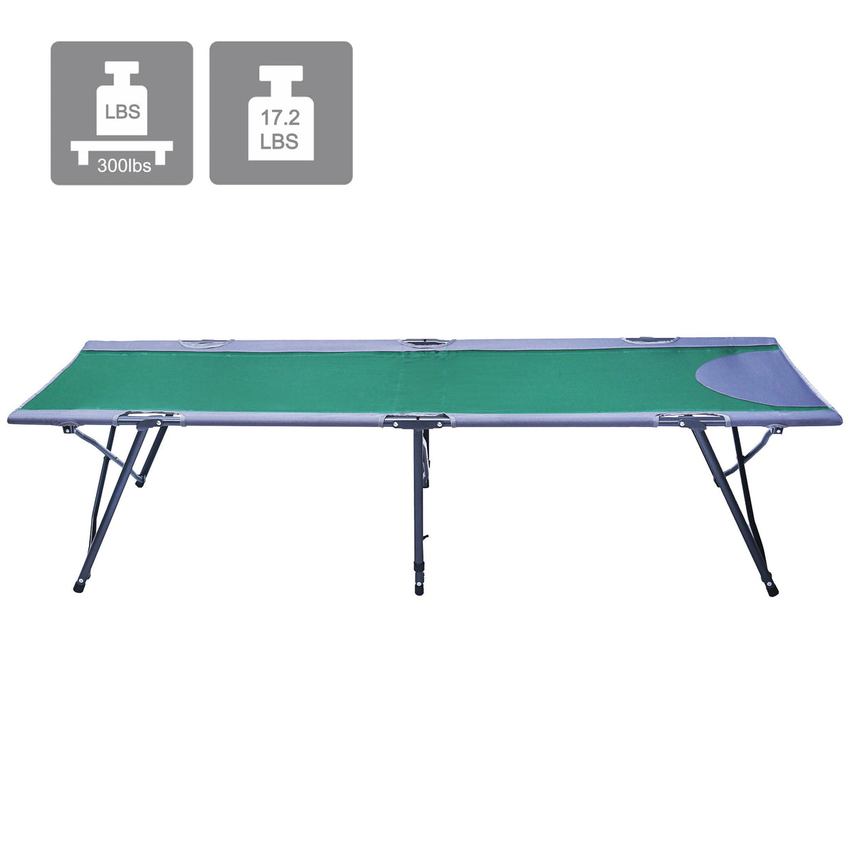 Green Folding Camping Cot with Carry Bag U676
