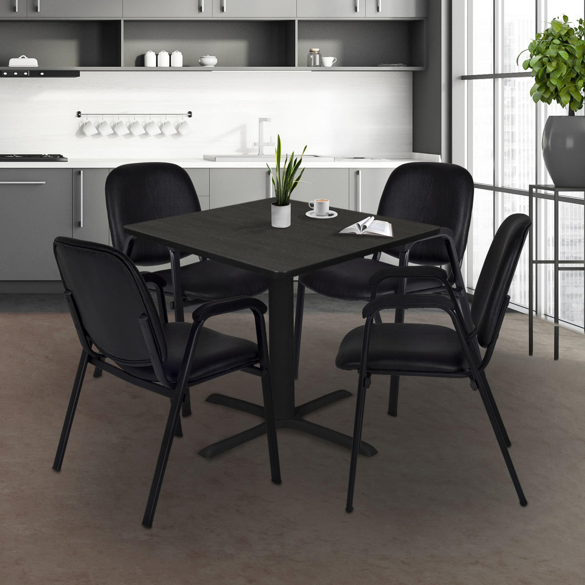 Vinyl Stacking Chair with Arms S73040
