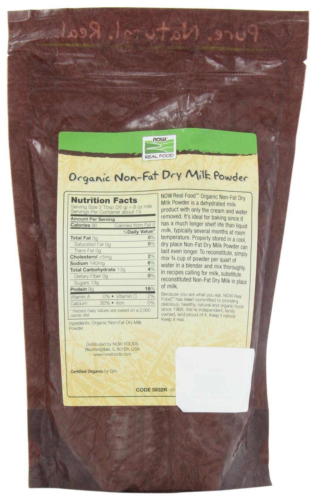 Non Fat Dry Milk Powder Organic 12-Ounce Pack of 2 M172