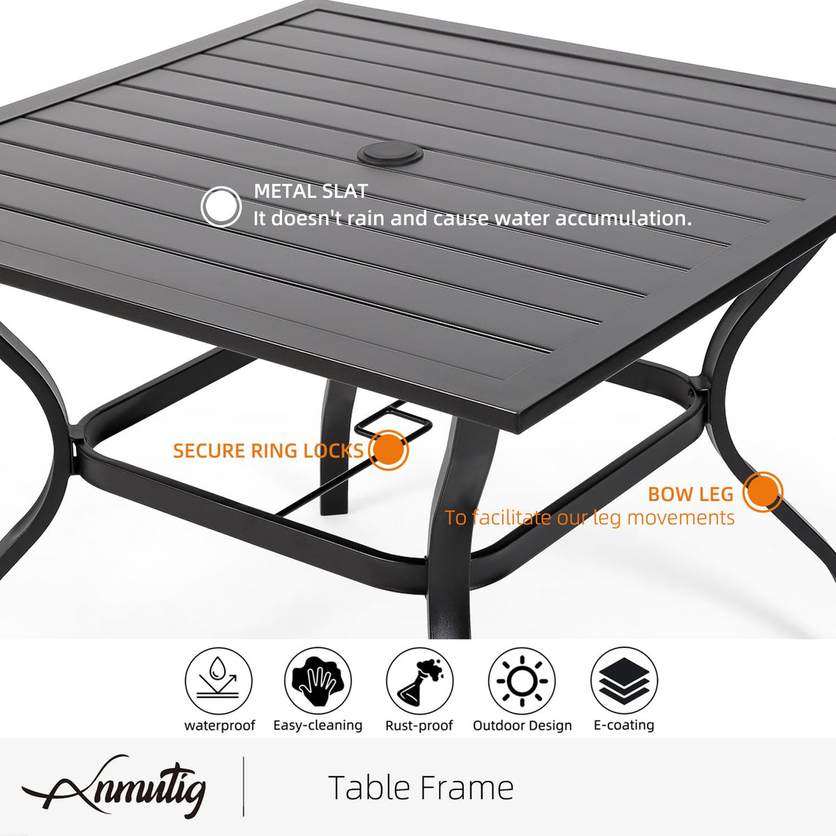 5 Piece Outdoor Dining Set with Grey Stackable Chairs and Square Table O9690