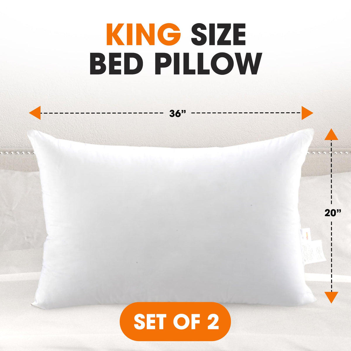 King Size Down Alternative Bed Pillows Set of 2 T117861