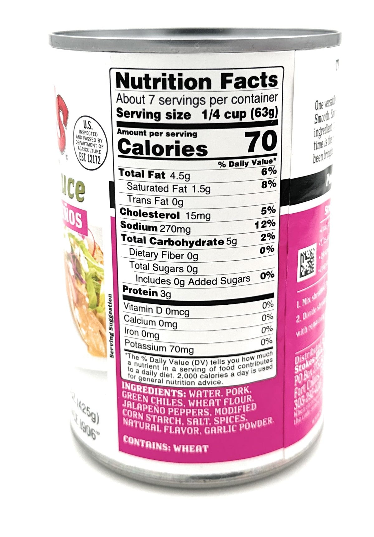 Green Chile Sauce with Pork and Jalapenos Pack of 6 L12819
