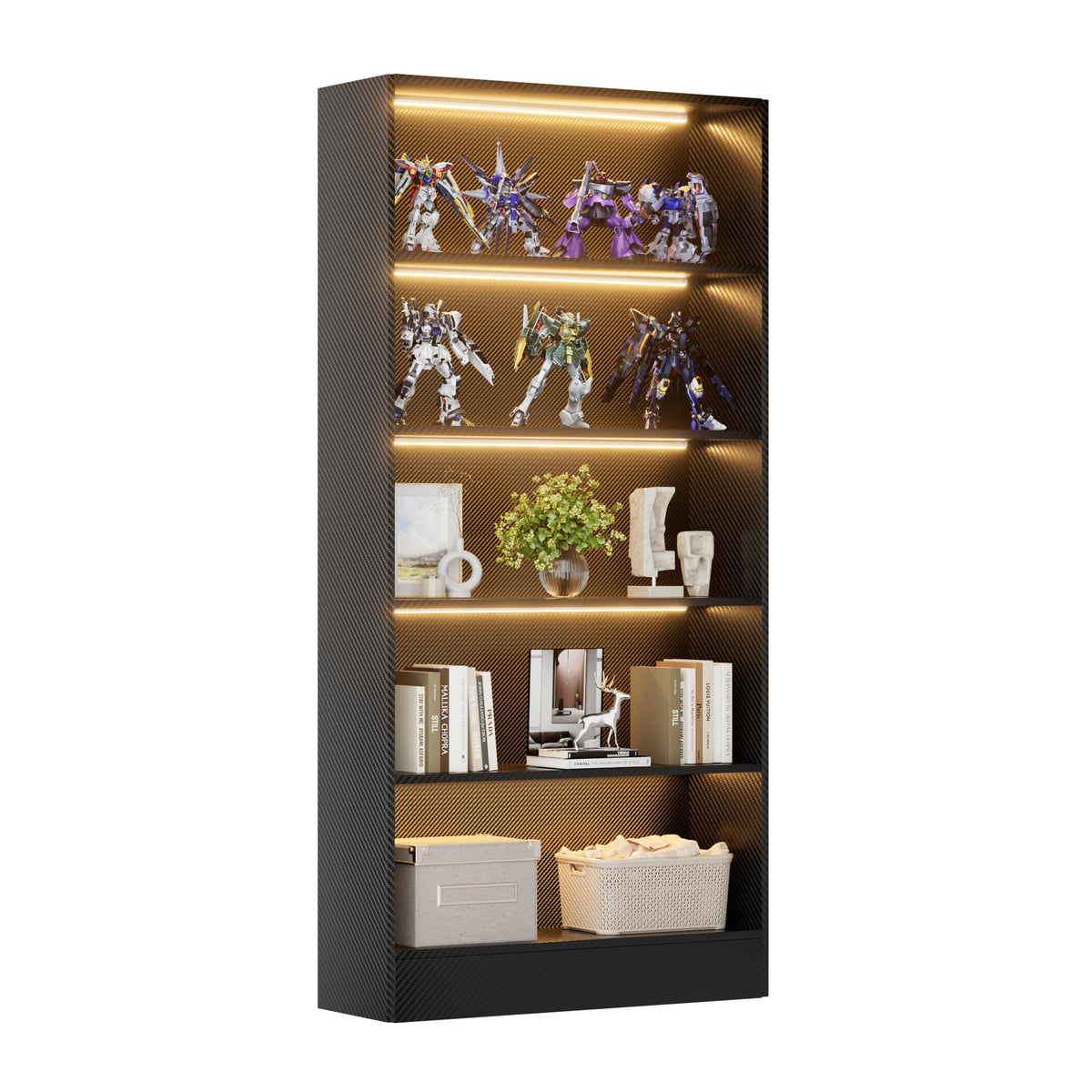 Black 5-Tier Wooden Bookshelf B869