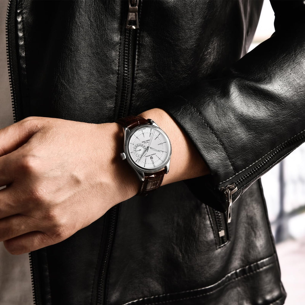 40mm Stainless Steel Quartz Wristwatch with Date Display Z77688