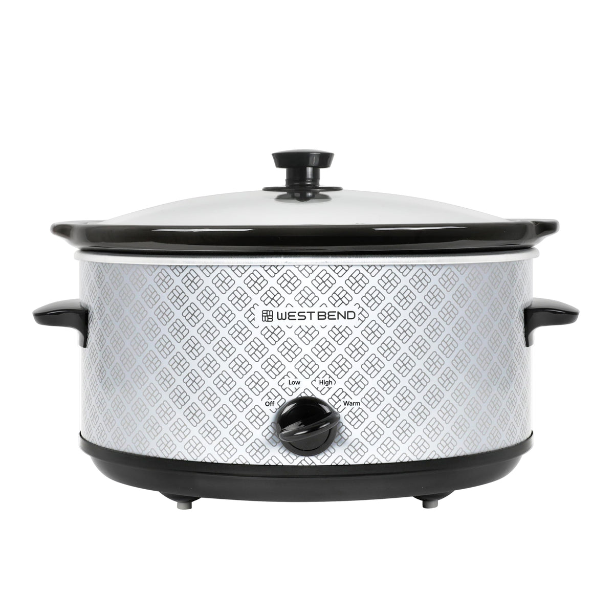 6-Quart Slow Cooker with Ceramic Crockpot and Glass Lid Q53907