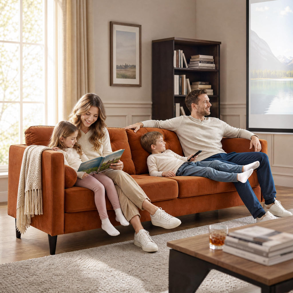 80" Velvet Sofa with Solid Wood Legs Z75651