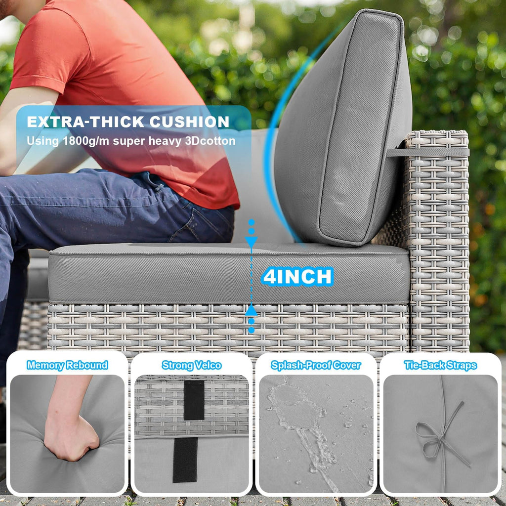 PE Wicker Modular Patio Sofa Set Y51558