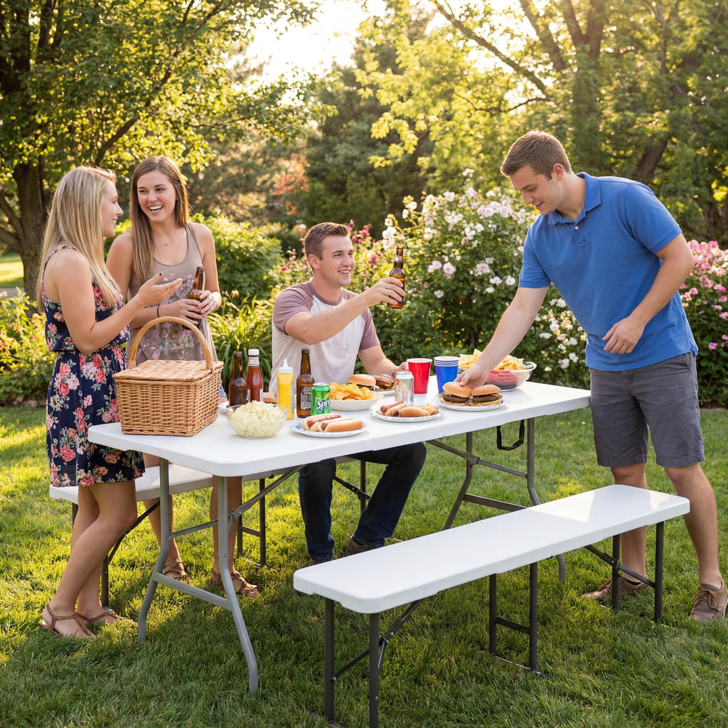 6ft White Folding Table L269