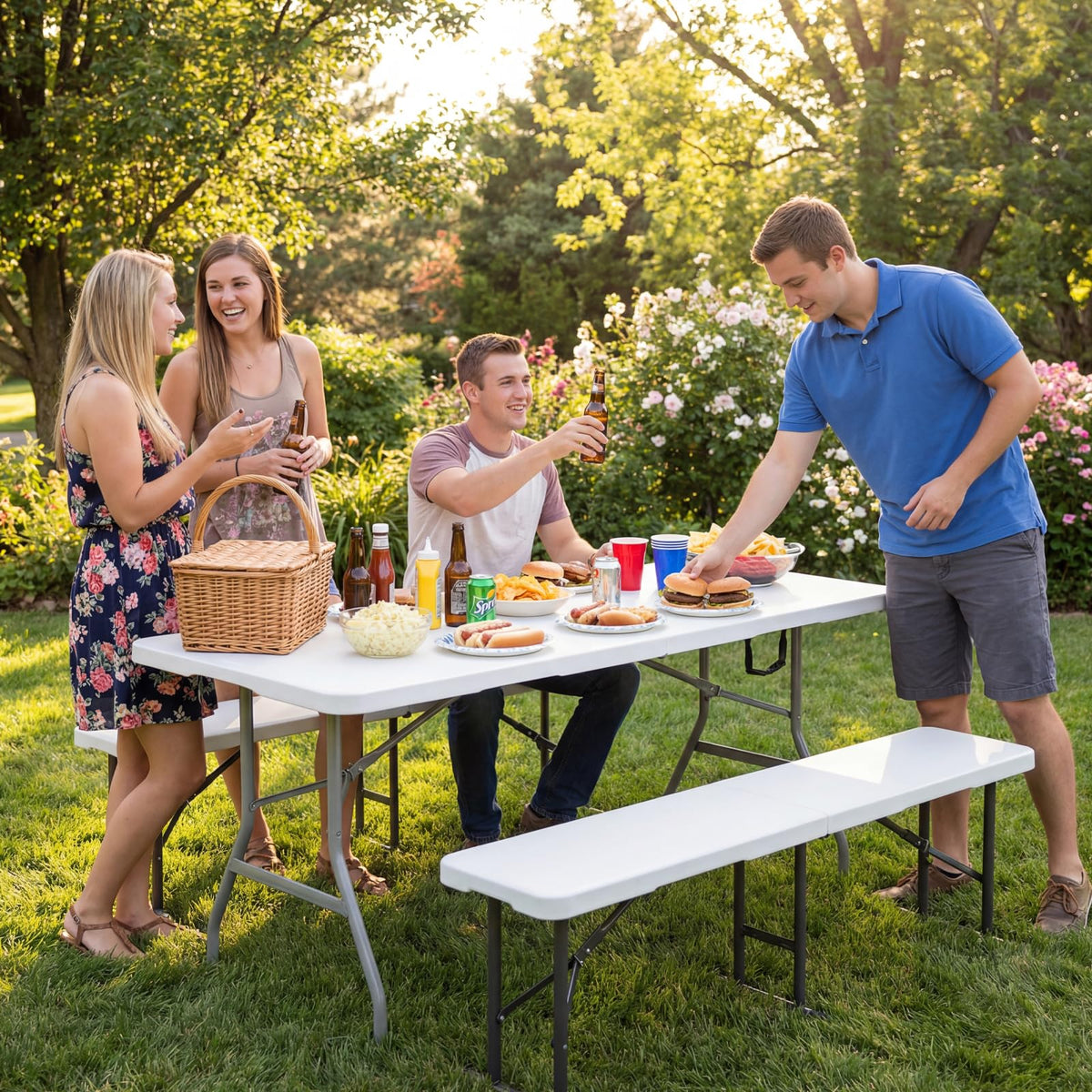 6ft White Folding Table L269