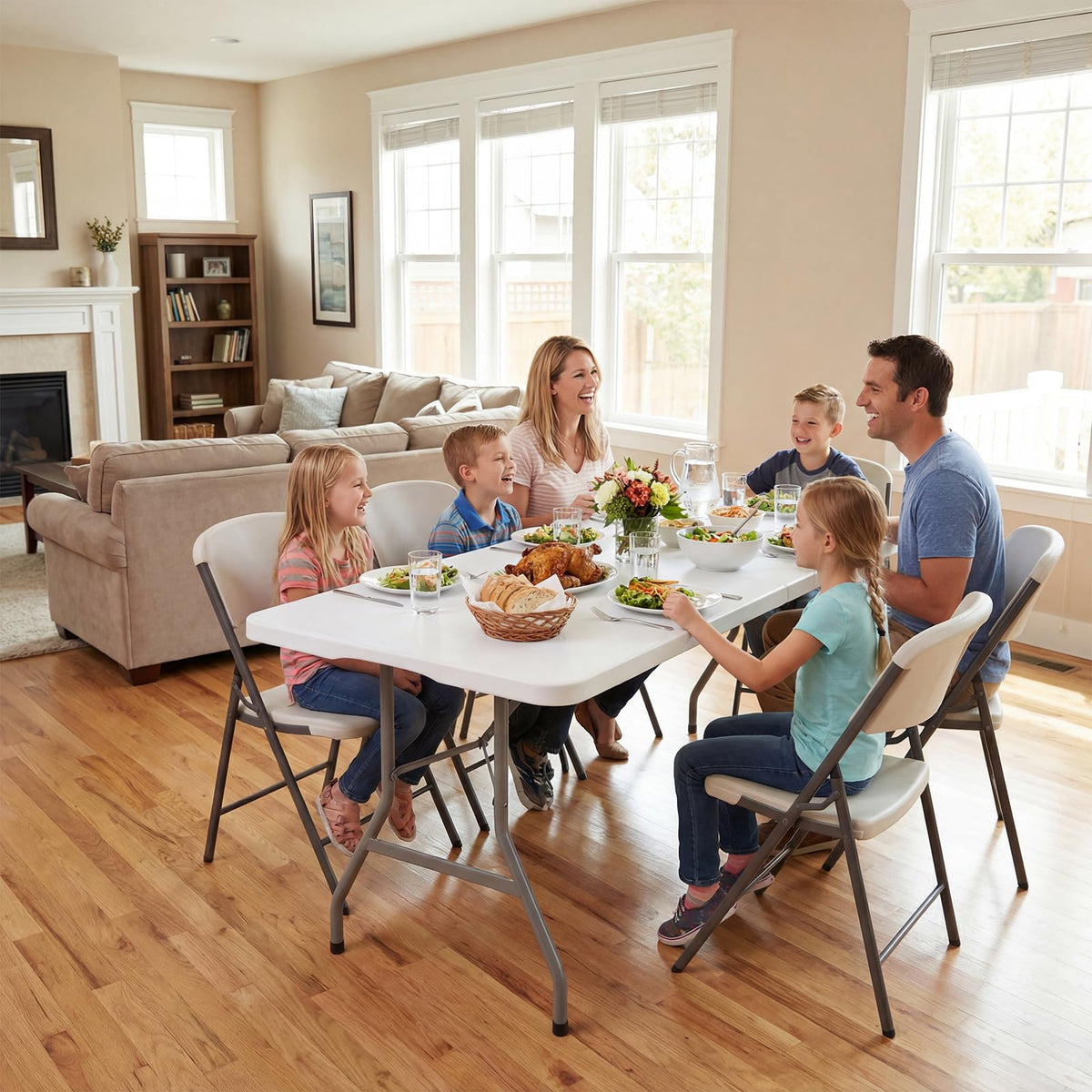 6ft White Folding Table L269