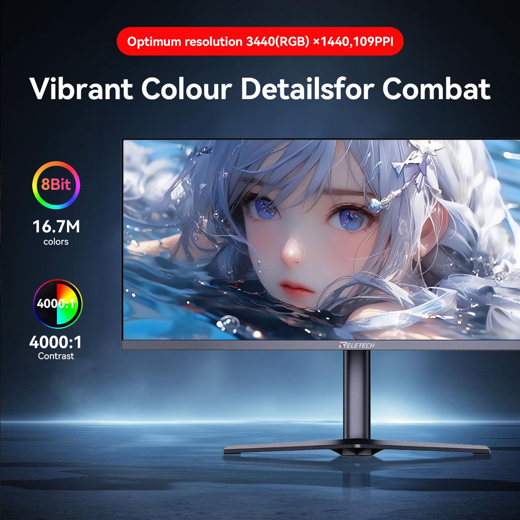 34 Inch Curved Ultrawide Gaming Monitor 21:9 WQHD 165Hz Q74896