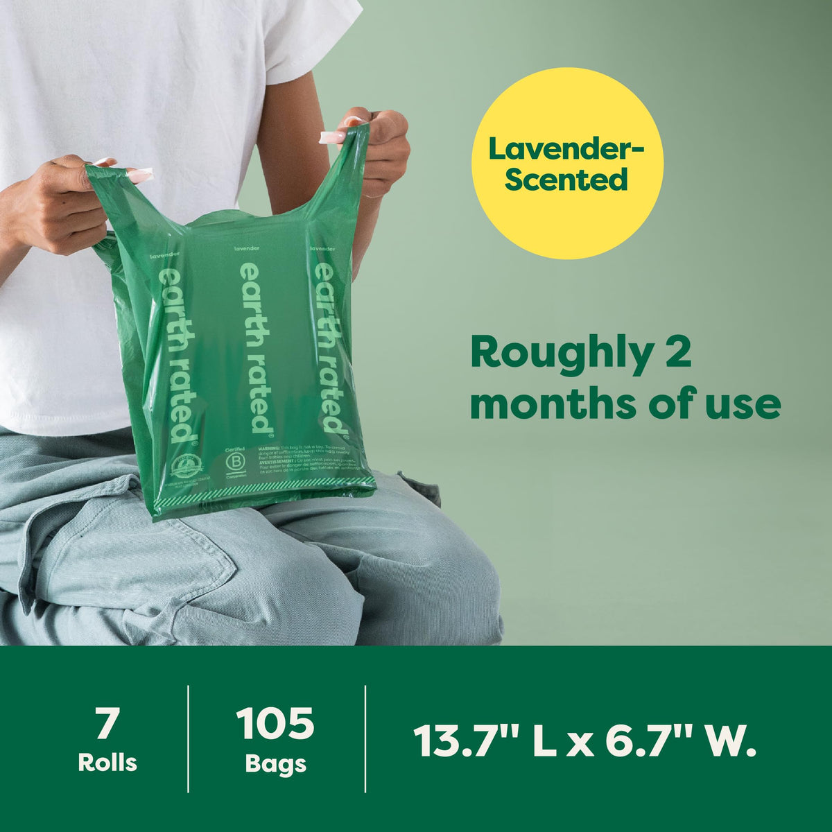Dog Poop Bags 105 Easy Tie Handle Lavender M43817