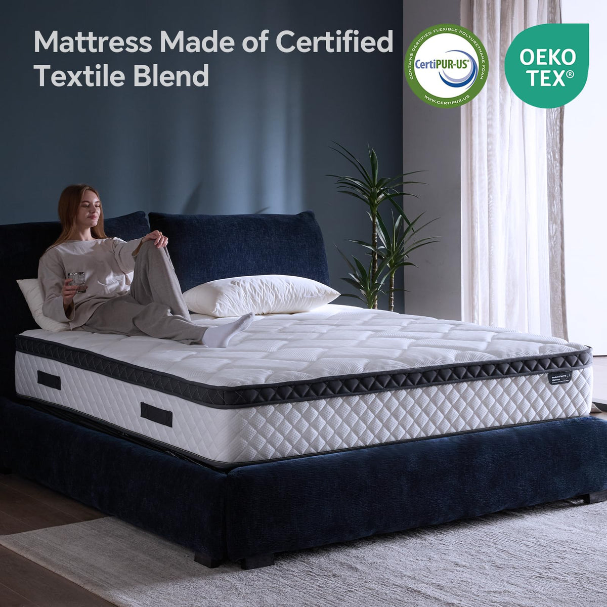 10 Inch Twin Hybrid Mattress in a Box with Pocket Spring & Memory Foam P4110