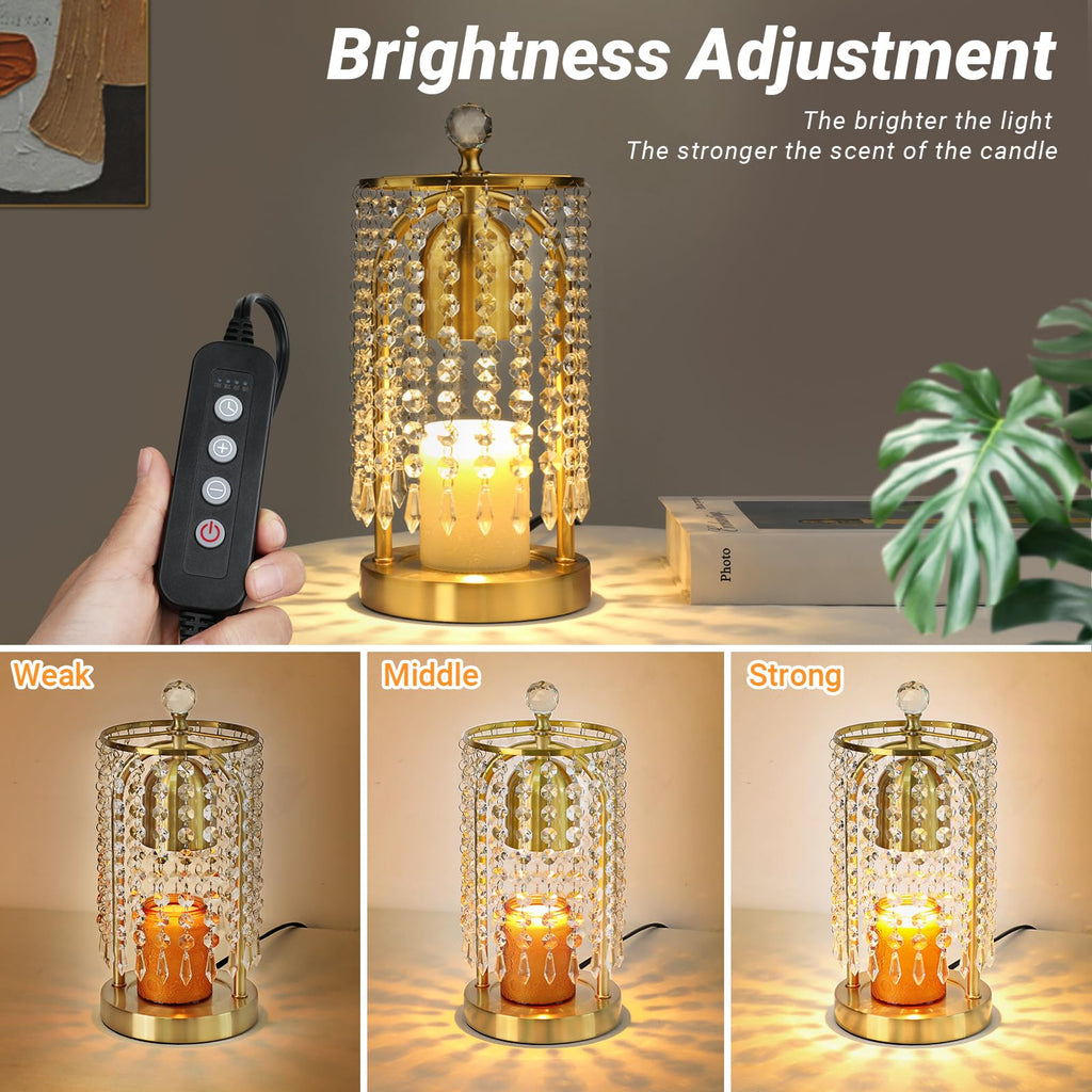Gold Candle Warmer Lamp with Timer and Dimmer X18765