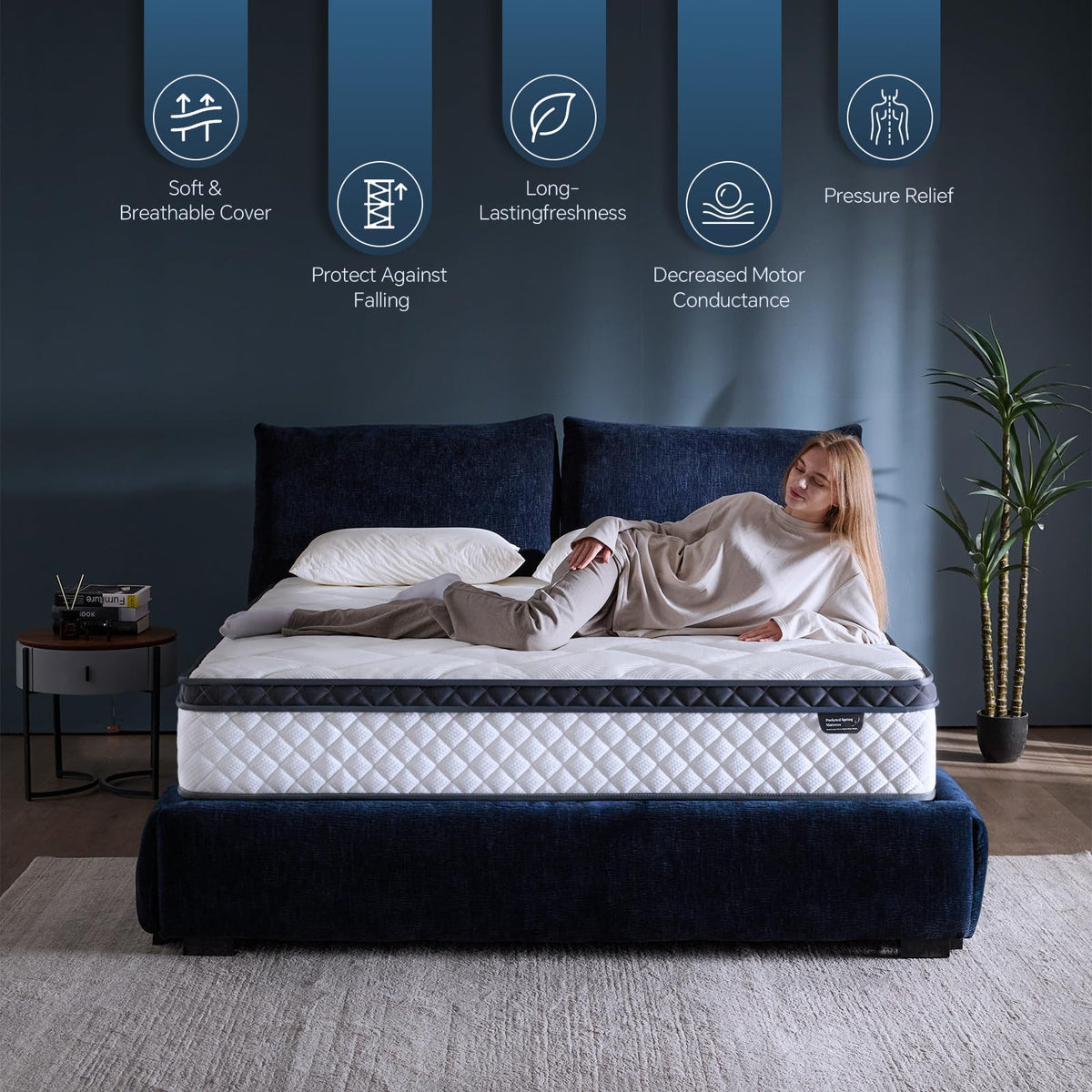 10 Inch Twin Hybrid Mattress in a Box with Pocket Spring & Memory Foam P4110