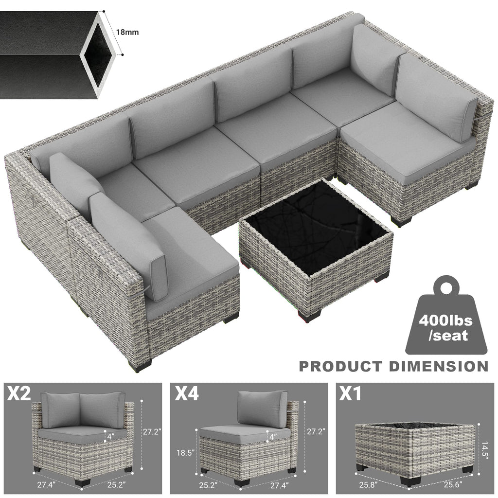 PE Wicker Modular Patio Sofa Set Y51558