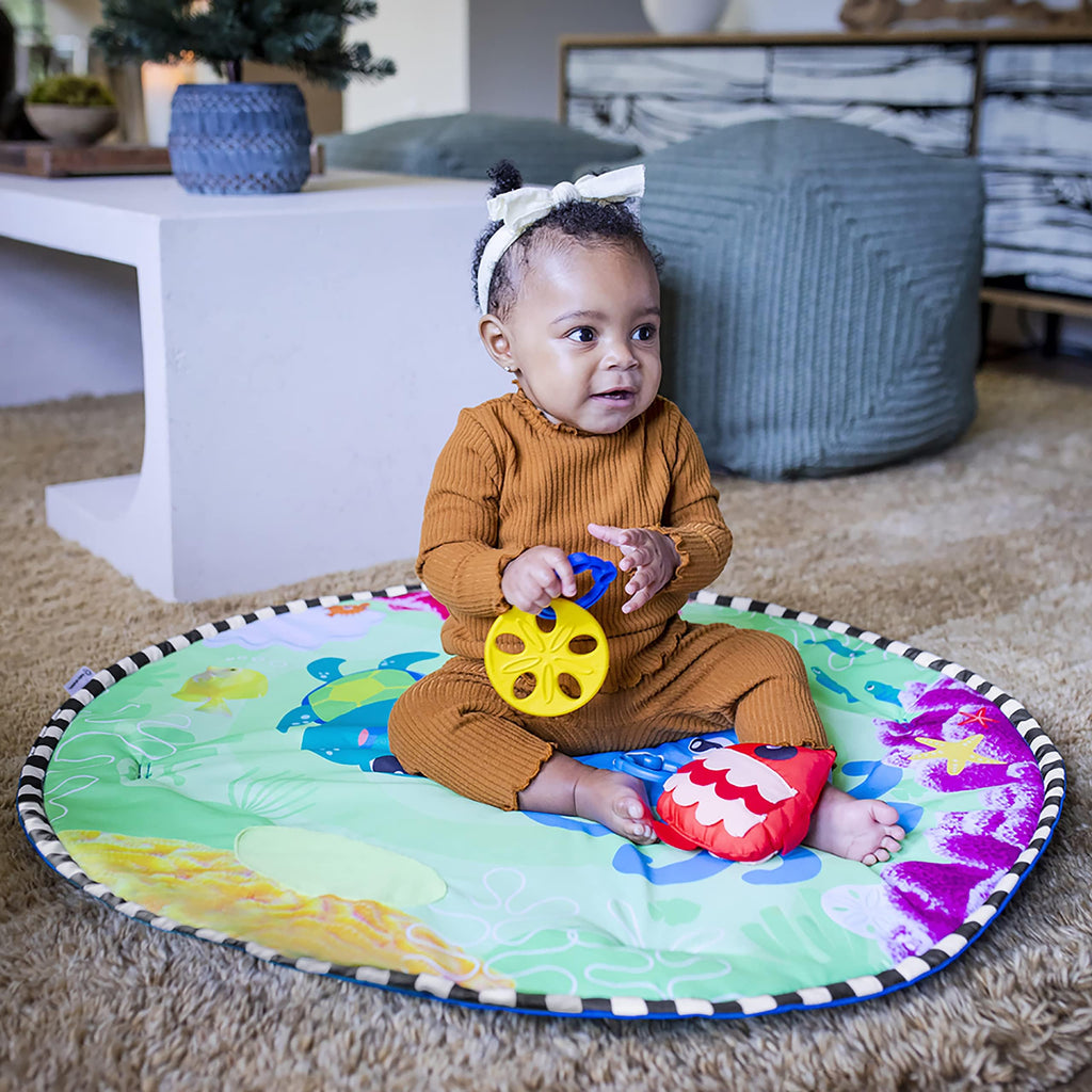 2-in-1 Water Mat Tummy Time Activity Play Gym Sensory Toys Y6937