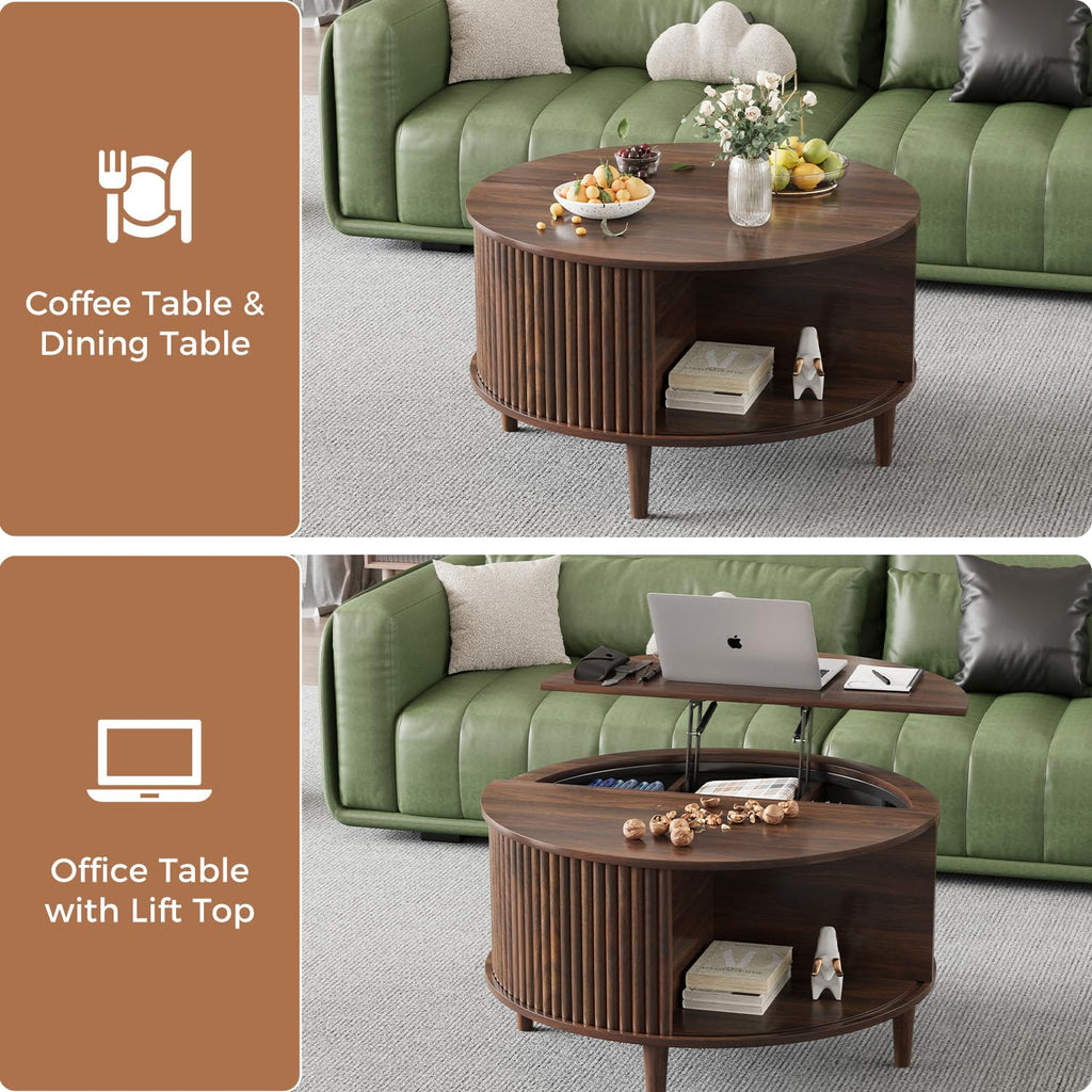 Round Lift Top Coffee Table with Storage C949748