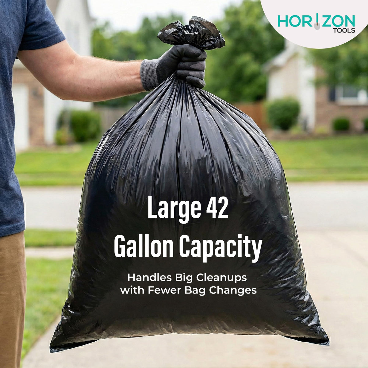 42 Gallon 3 Mil Black Heavy-Duty Trash Bags D235273