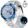 Smart Watch with Heart Rate SpO2 Sleep Monitor IP68 Waterproof Silver Blue 40mm F457533
