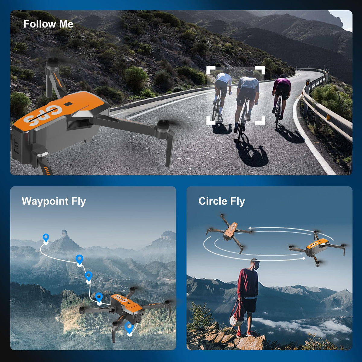 4K Camera Drone with GPS Auto Return Foldable 249g E5422