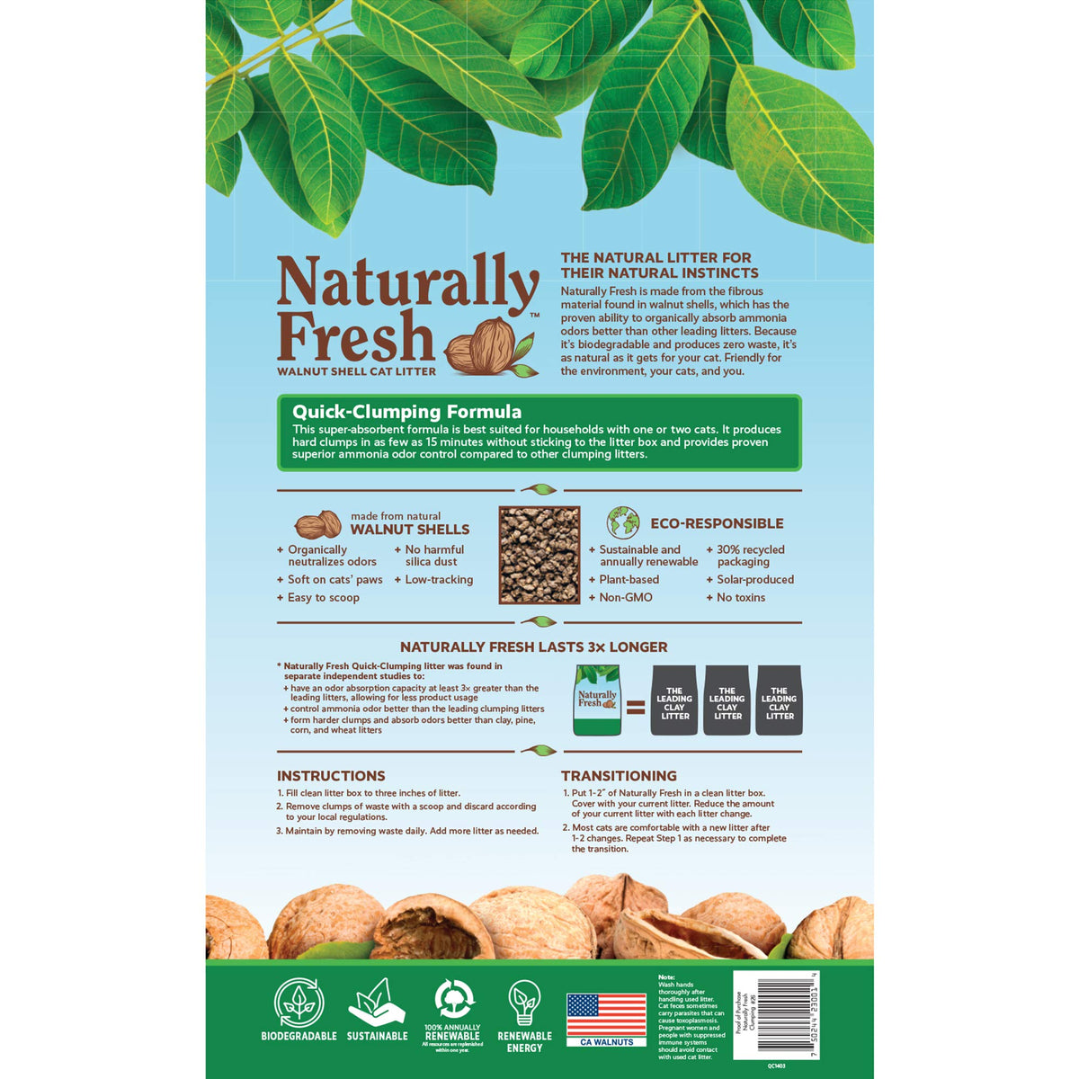 Unscented Walnut Shell Cat Litter 26 Lbs F515