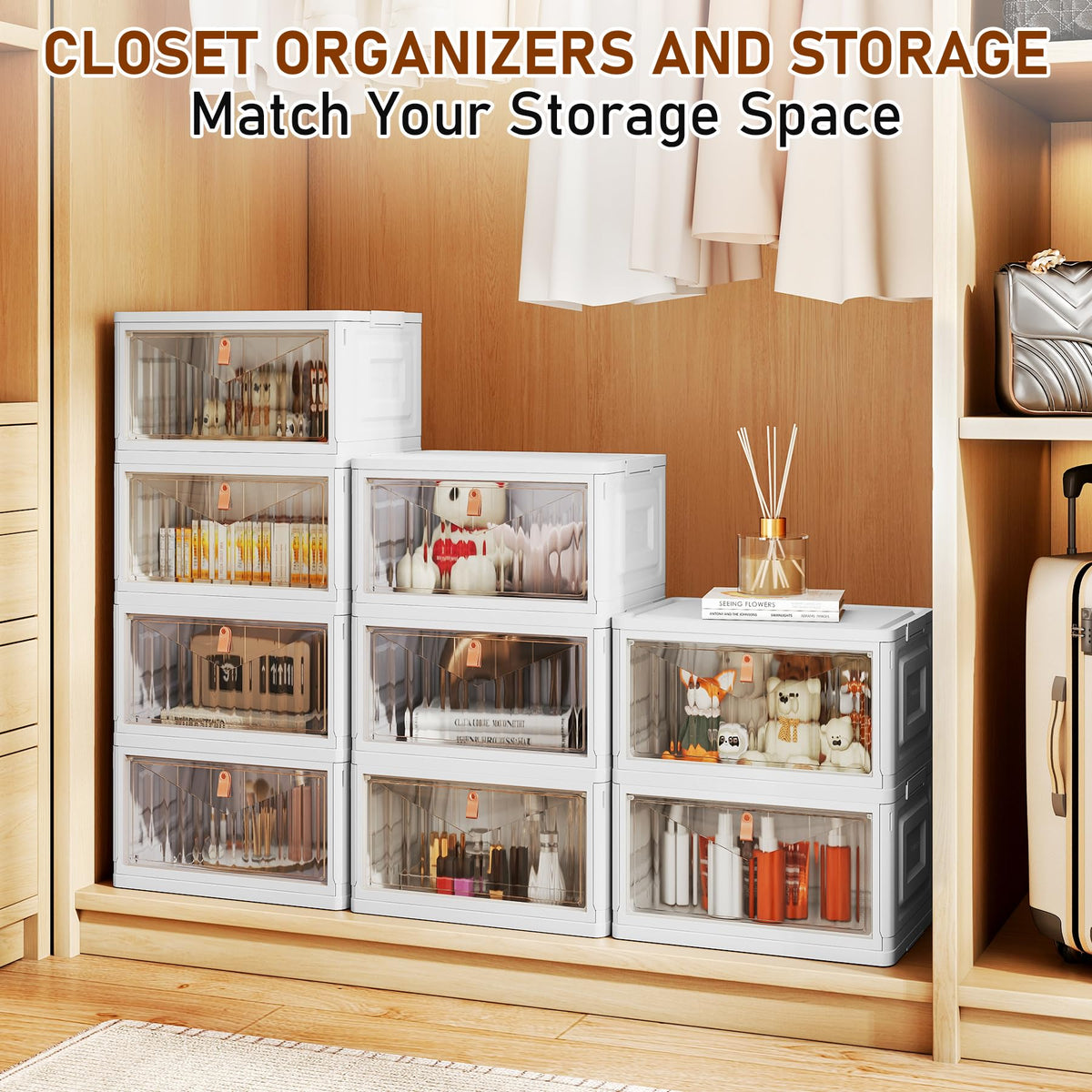Closet Organizers and Storage with Wheels, 23QT White X997815