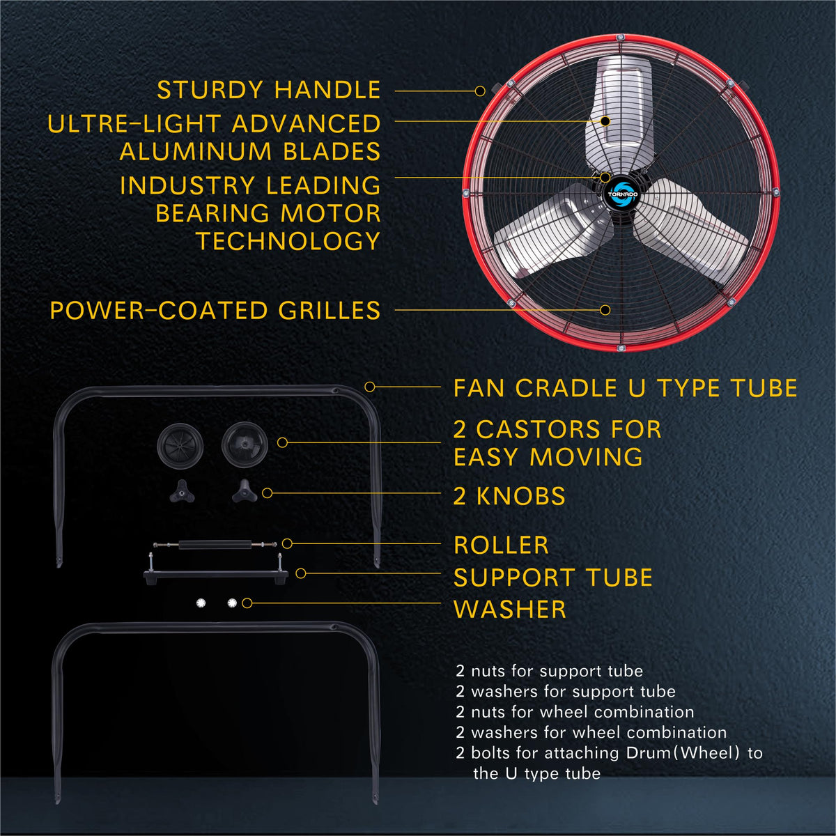 24 Inch High Velocity 3 Speed Metal Drum Fan E89242